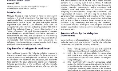 Opportunities For Refugee Access To Work In Malaysia