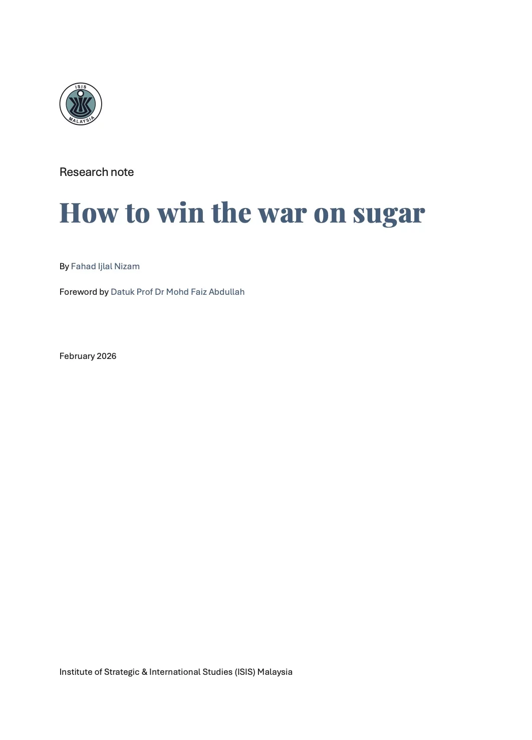 Malaysia’s Sugar Policy cover